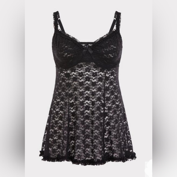 TORRID Simply Lace Black Underwire Babydoll or Chemise! NWT! - Picture 3 of 6